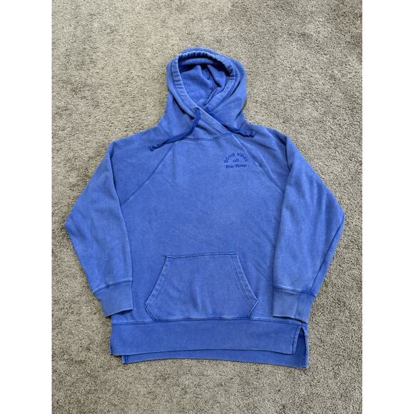 Pink Victorias Secret Good Vibes All The Time Hoodie Size XS Oversized Blue - Picture 1 of 7